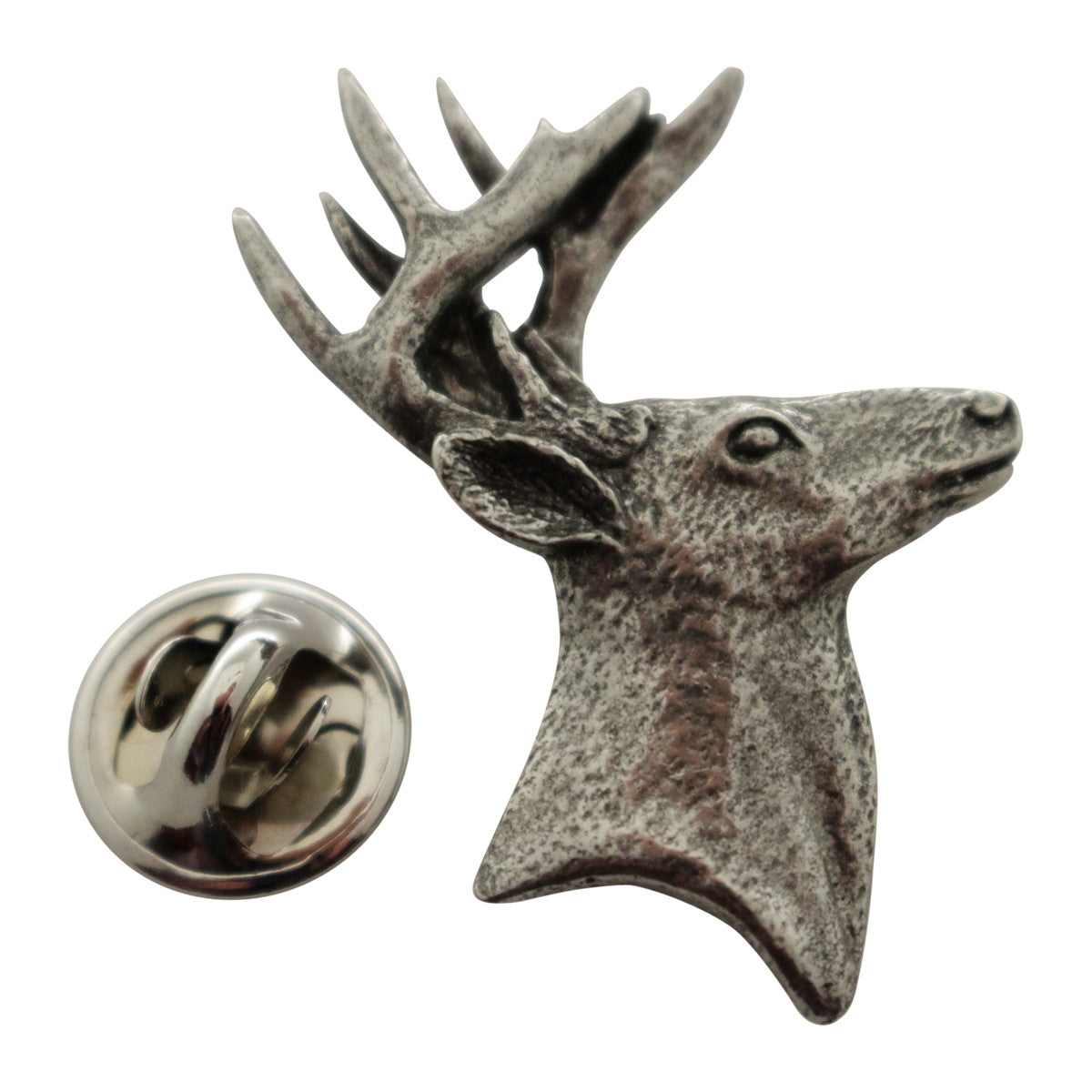 Buck Head Pin ~ Antiqued Pewter ~ Lapel Pin ~ Antiqued Pewter Lapel Pin ~ Sarah's Treats & Treasures